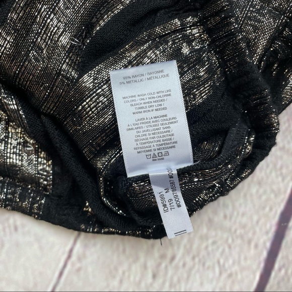 Express Boho Cropped Sheer Metallic Top Size Medium Black Gold Copper NWT - Picture 4 of 11